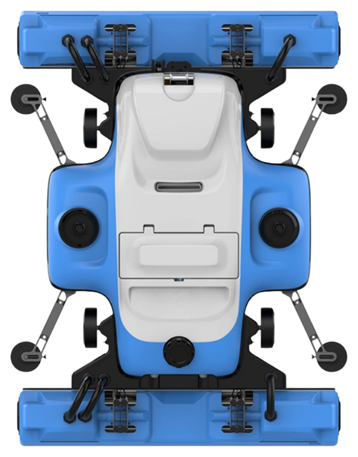 Enerbot F2 facade-cleaning robot, front studio view showing its eight suction points