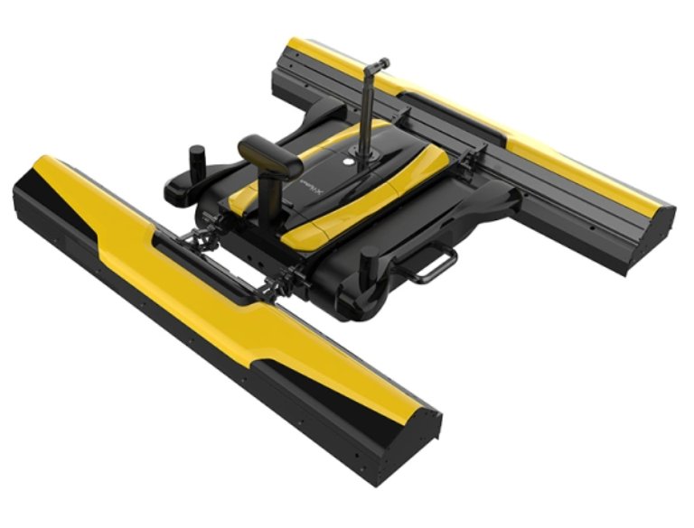 Studio product shot of the E1 Pro cleaning robot, angled view